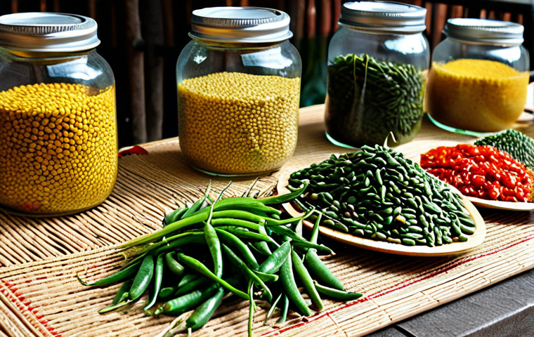 유기농 정원에서의 자가 생산 씨앗 관리 방법 - Seed Selection & Harvest**

"A Vietnamese farmer, fully clothed in traditional ao ba ba, inspecting ...