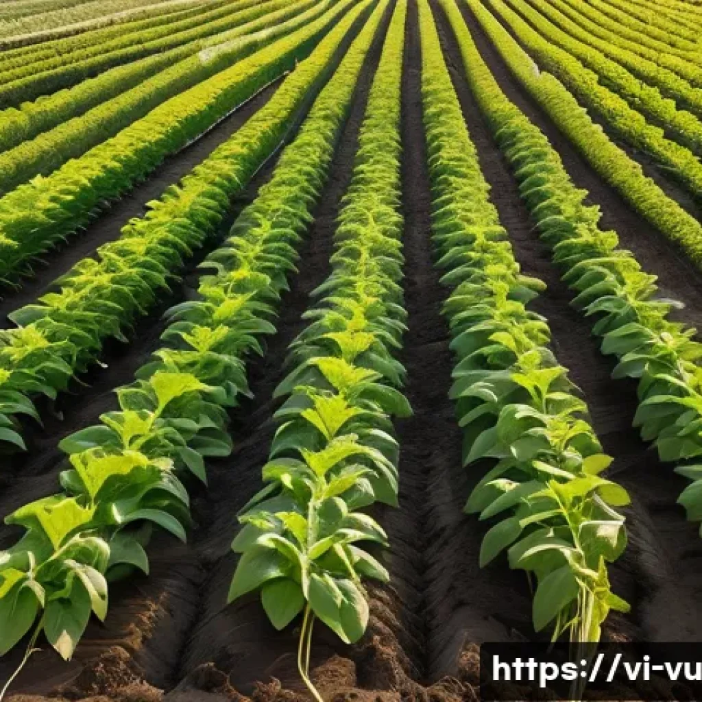 유기농 정원에서의 작물 재배를 위한 과학적 접근 - A vibrant organic garden scene in southern Vietnam showcasing a diverse mix of native plants like wa...